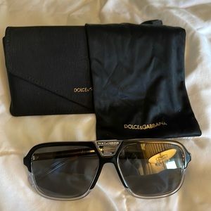Dolce and Gabbana black and clear polarized sunglasses